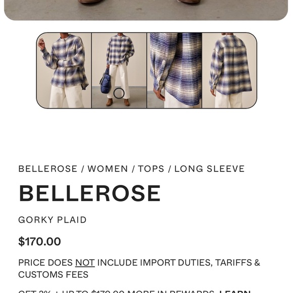 Bellerose Gorky check shirt 100% cotton size 1 L/XL NWT - Picture 2 of 8